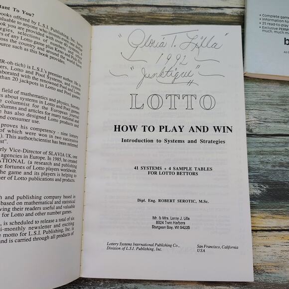 Lotto Planner and How to Play and Win by Robert Serotic 1989 Vtg PB Set of 2 - Picture 15 of 16